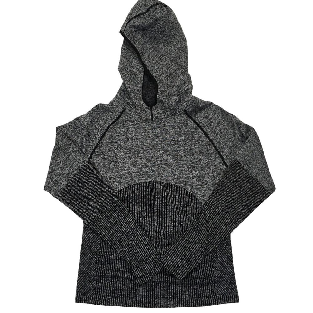 Compression Hoodie Grey Black Long Sleeve Thumbhole‎ Pullover Active Women's